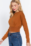 Dolman Slv Inner Fleece Terry Top
