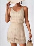 Openwork V-Neck Sleeveless Cover Up Dress