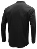 Men's woven solid color long-sleeved cotton and linen shirt