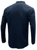 Men's woven solid color long-sleeved cotton and linen shirt
