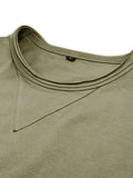 Men's new solid color round neck long sleeve cotton t-shirt