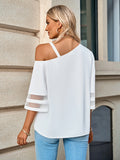 Women's elegant solid color metal buckle one-shoulder blouse