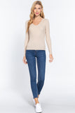 V-neck Viscose Rib Sweater