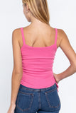 Side Ruched Cami Knit Top