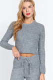 Long Slv Crew Neck Sweater Top