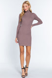 Turtle Neck Sewater Mini Dress