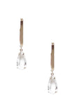 Metal Rectangle Clear Stone Dangle Earring