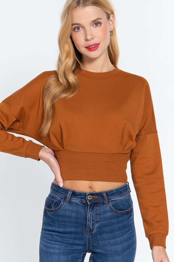 Dolman Slv Inner Fleece Terry Top