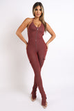 Cargo pocket halter jumpsuit